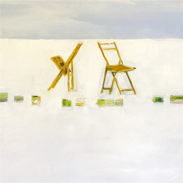 Beach Chairs, 2018, Oil on Canvas, 24_ x 24_ (1)